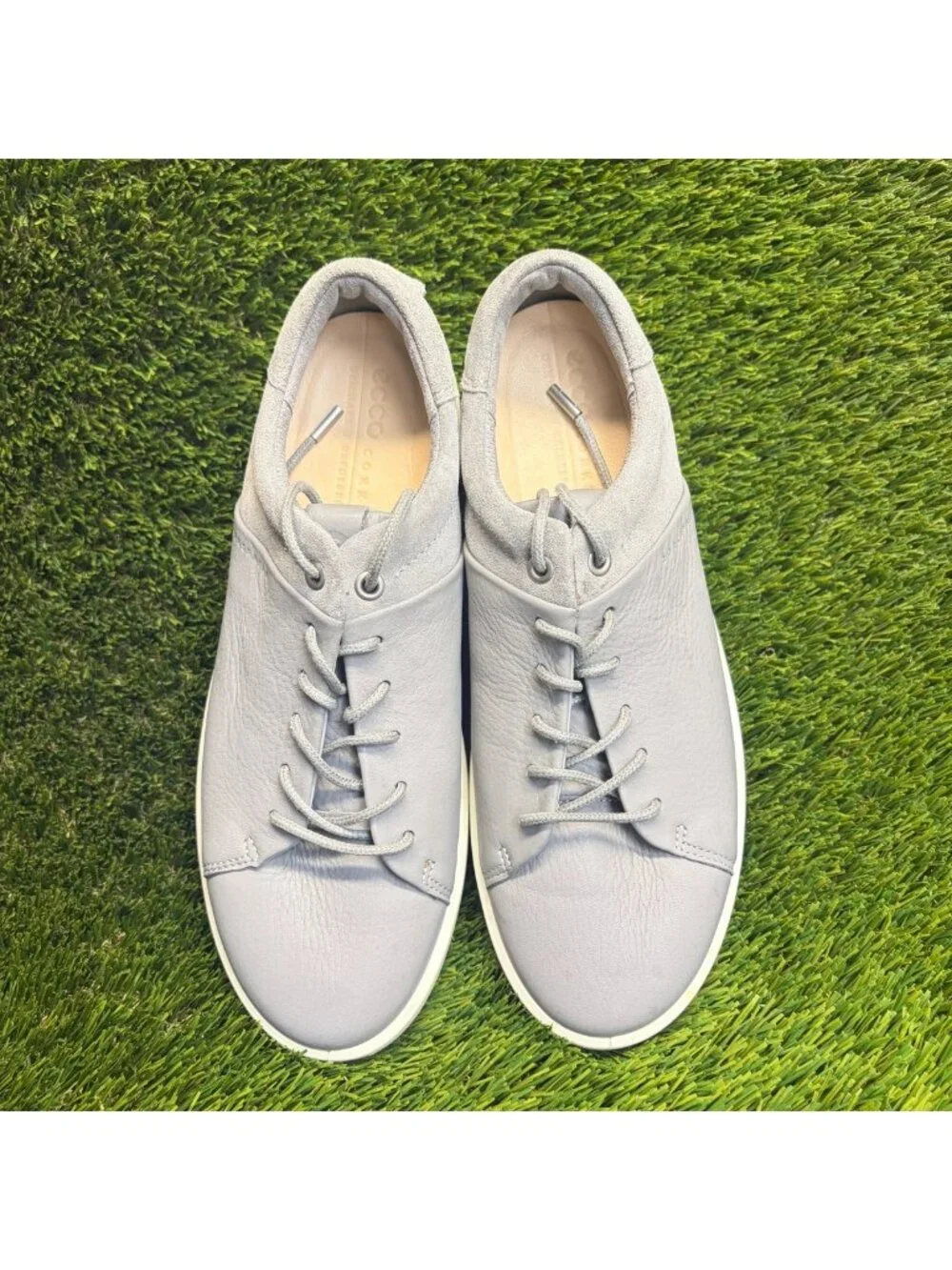 Ecco Corksphere 1 Womens Size 8 Gray White Athletic Leather Shoes Sneakers